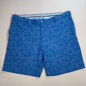 Peter Millar Carrboro Guitar Camo Shorts Men's 42 Blue Stretch‎ Golf Performance
